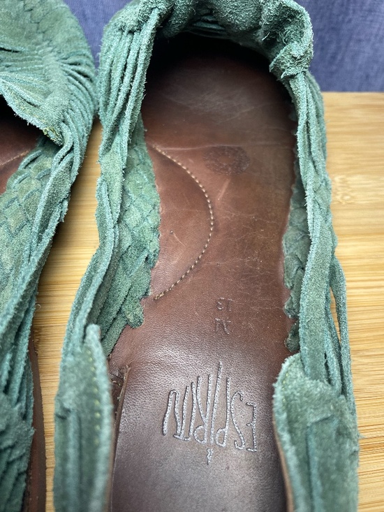 Espiritu Huarache Sandals Shoes Forest Green Suede Slip On Men\'s 13 Suede Rare!